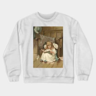 Girl with Kittens Crewneck Sweatshirt